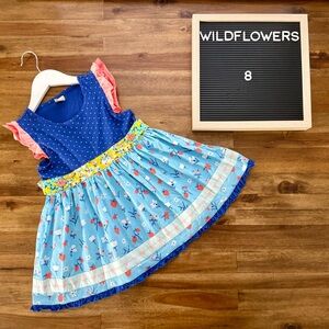 Wildflowers Best Day Ever Thumbelina Top 8 Blue Polka Dot Floral Strawberries